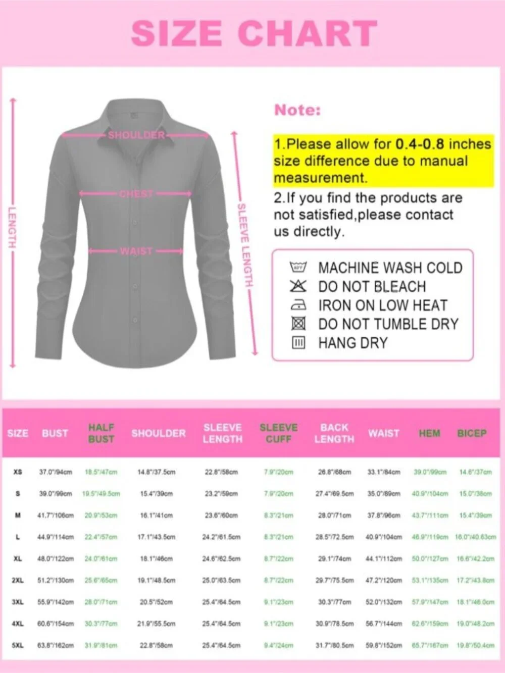 Wrinkle-Free Button Down Shirt Blouse - Picture 5 of 9